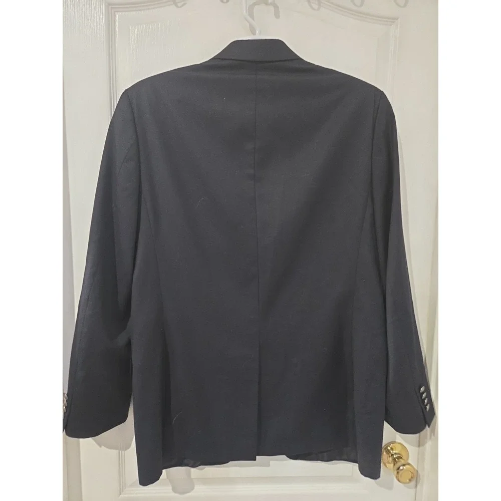 Michael Michael Kors Macy's Men Store Navy Blazer Jacket 42L 70% Wool Preppy